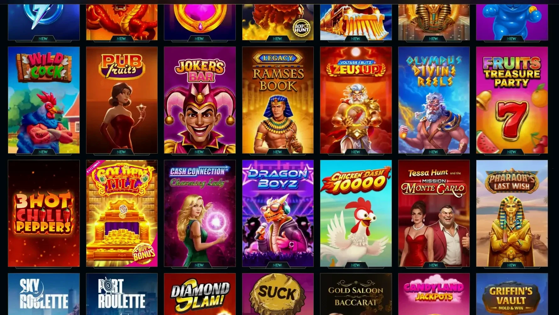 Highfly Casino Spielauswahl